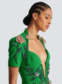 Women Balmain Flower-embroidered Playsuit