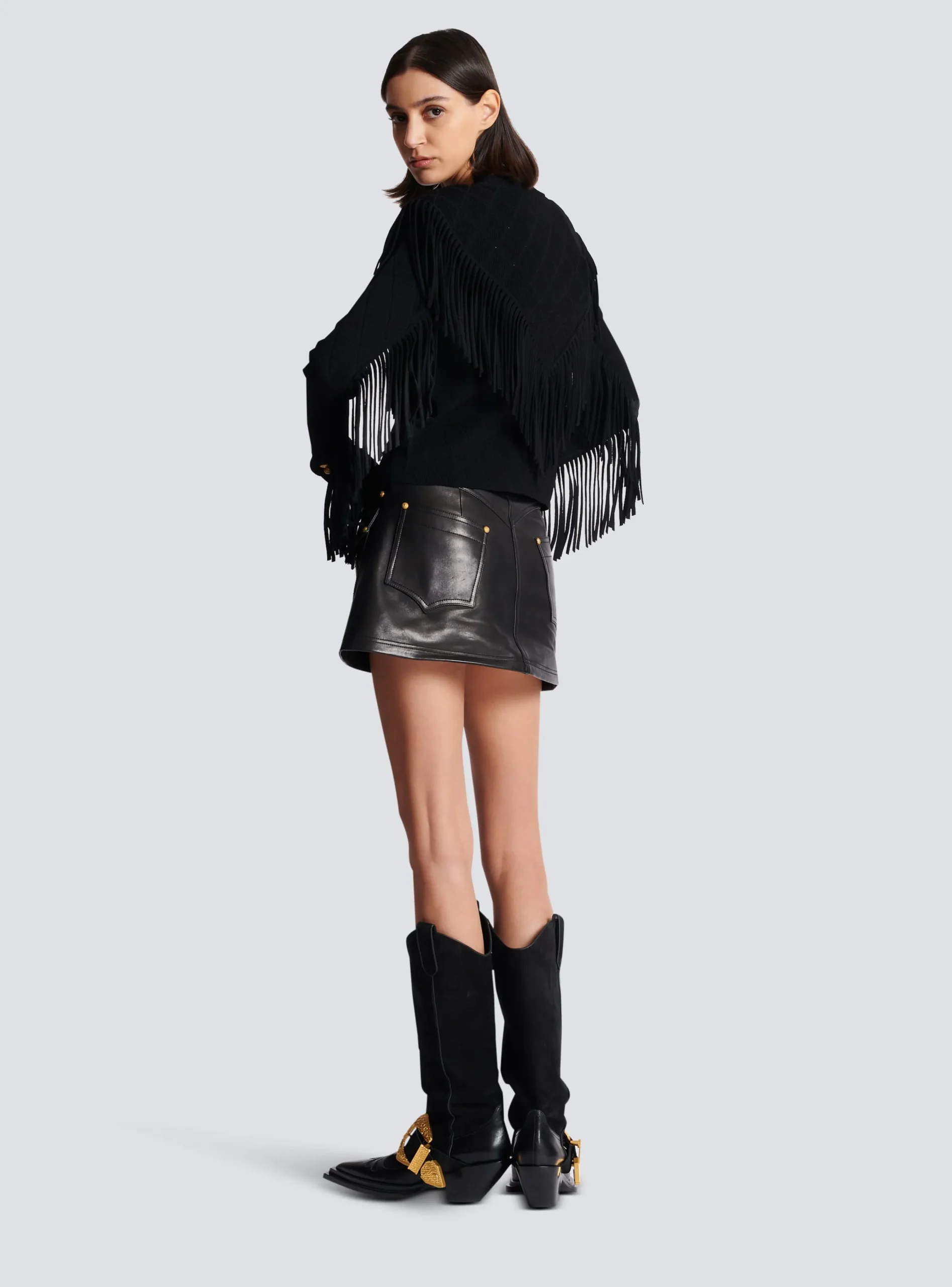 Women Balmain Fringed Fine Knit Cardigan
