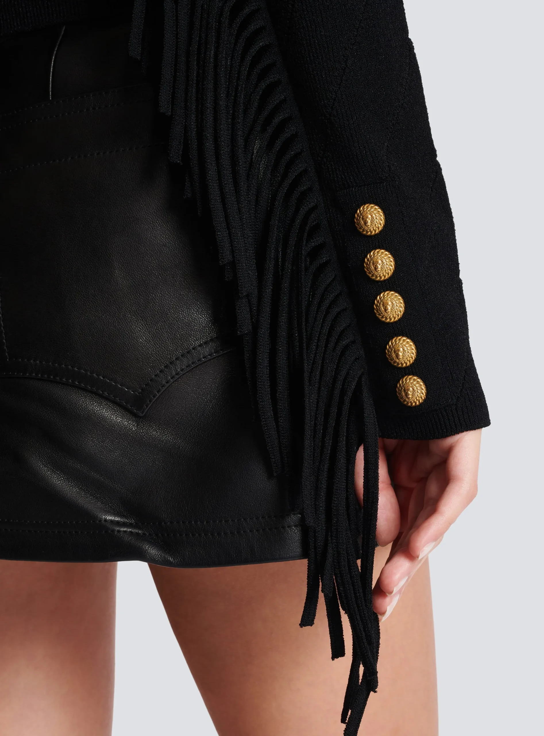 Women Balmain Fringed Fine Knit Cardigan