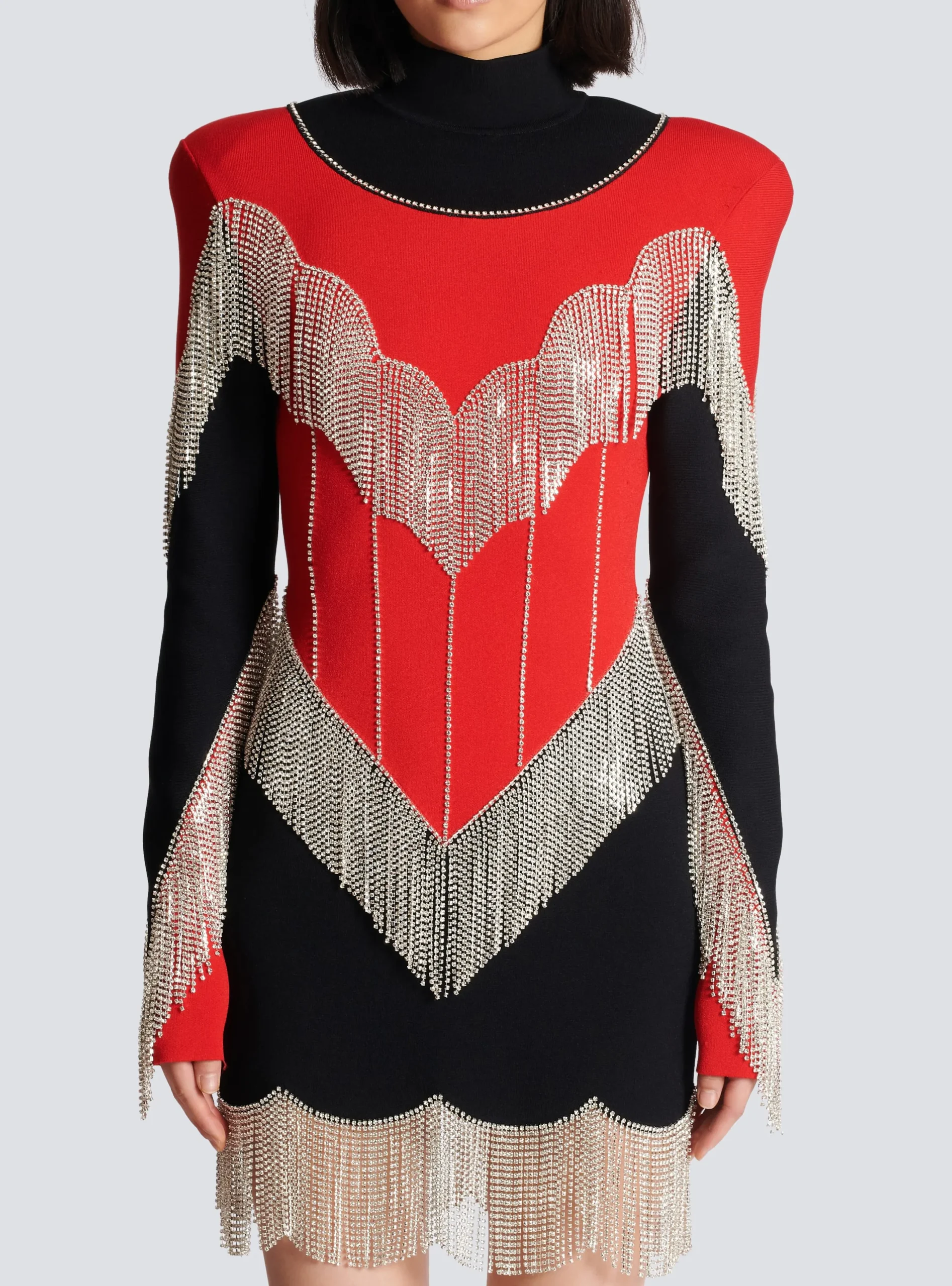 Women Balmain Fringed Knit Dress