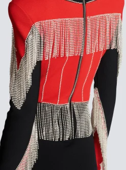 Women Balmain Fringed Knit Dress