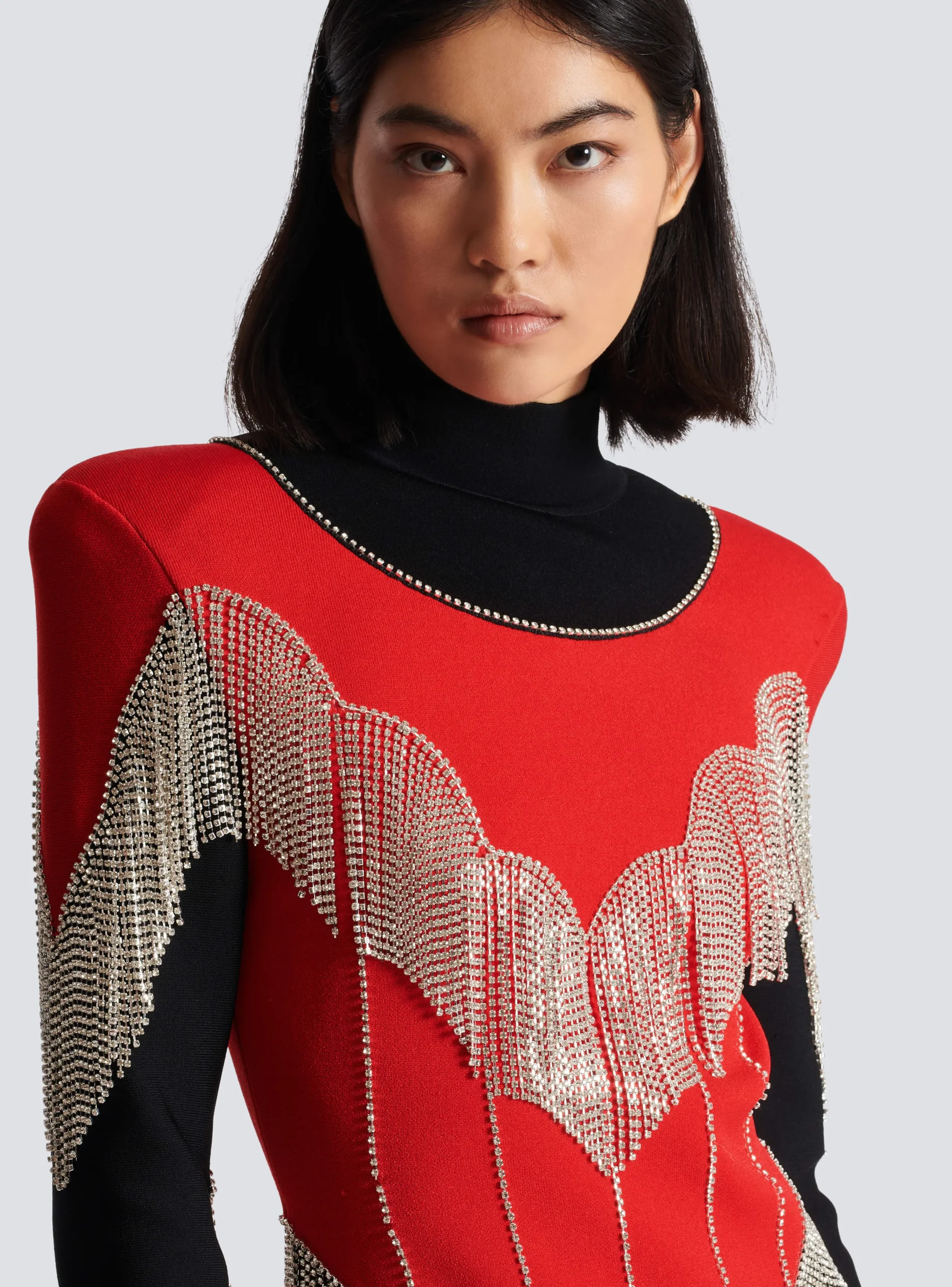 Women Balmain Fringed Knit Dress
