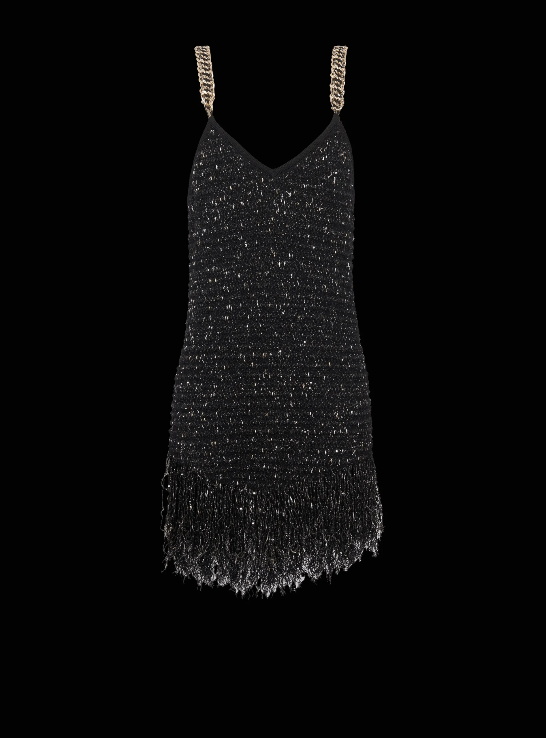 Women Balmain Fringed Lurex Tweed Dress