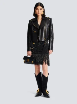 Women Balmain Fringed Lurex Tweed Skirt