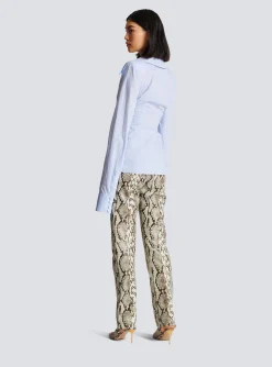 Women Balmain Gingham Tie Shirt