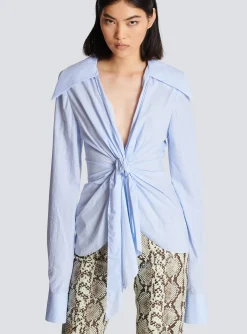 Women Balmain Gingham Tie Shirt