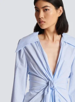 Women Balmain Gingham Tie Shirt
