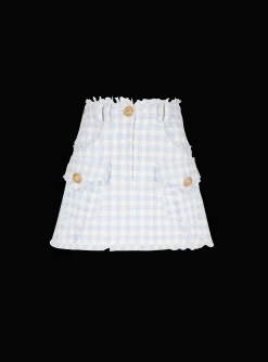 Women Balmain Gingham Tweed A-line Skirt