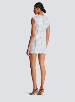 Women Balmain Gingham Tweed Dress