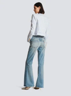 Women Balmain Gingham Tweed Jacket