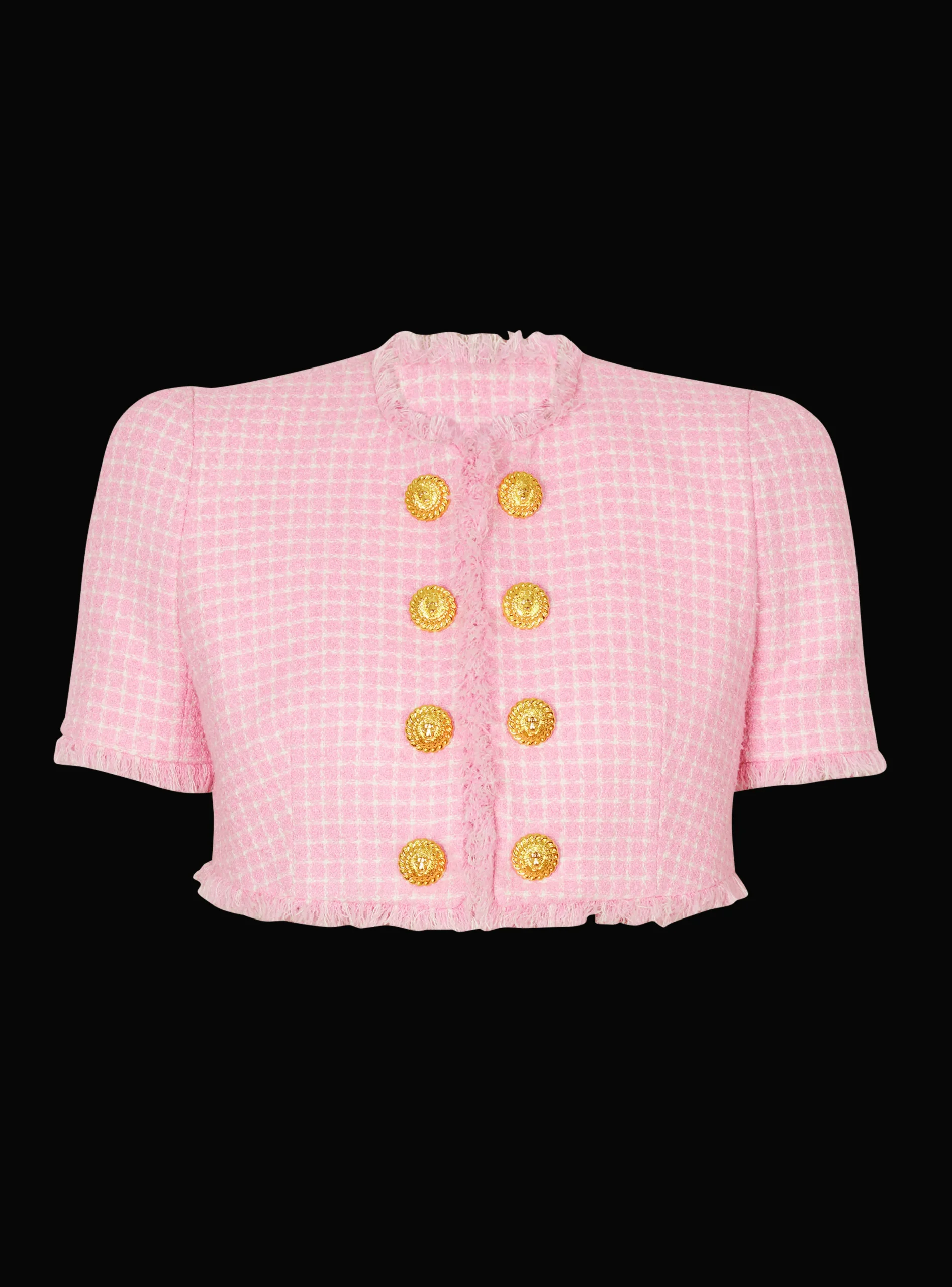 Women Balmain Gingham Tweed Jacket