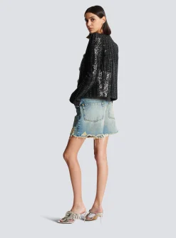 Women Balmain Glittery Tweed Jacket
