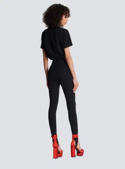 Women Balmain Grain De Poudre Form-hugging Stretch Trousers