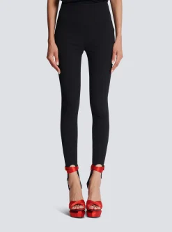 Women Balmain Grain De Poudre Form-hugging Stretch Trousers