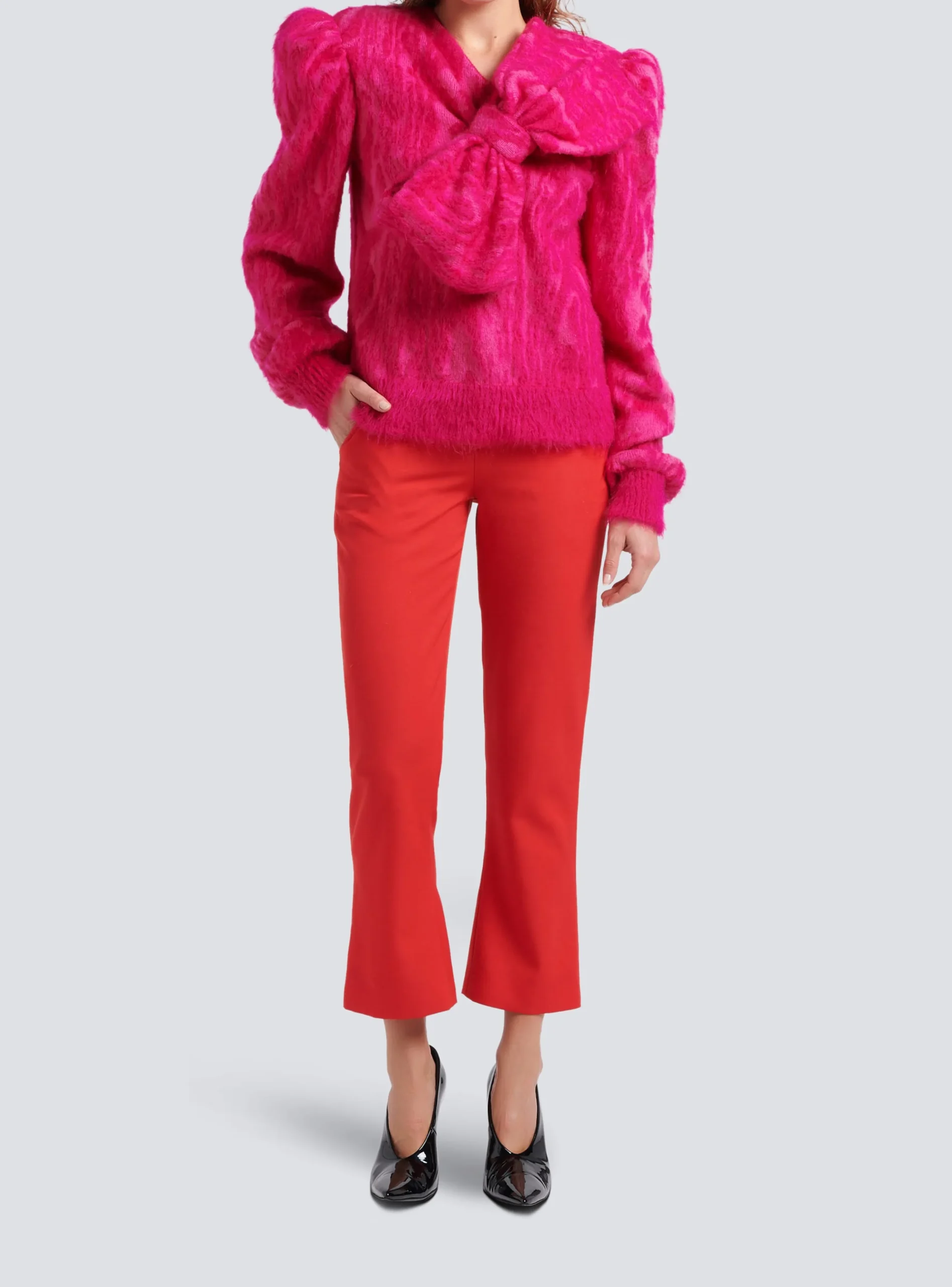 Women Balmain Grain De Poudre Trousers