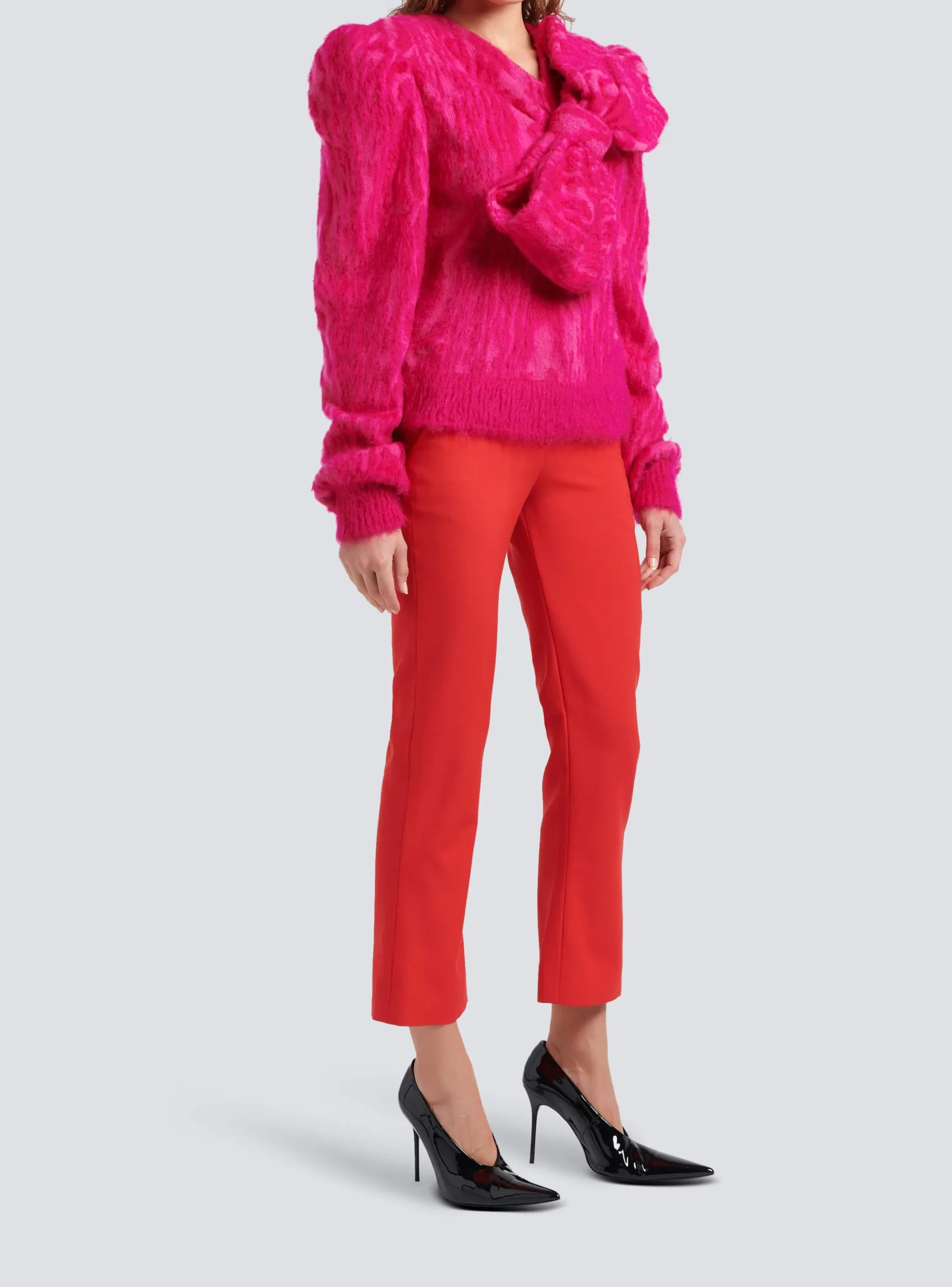 Women Balmain Grain De Poudre Trousers
