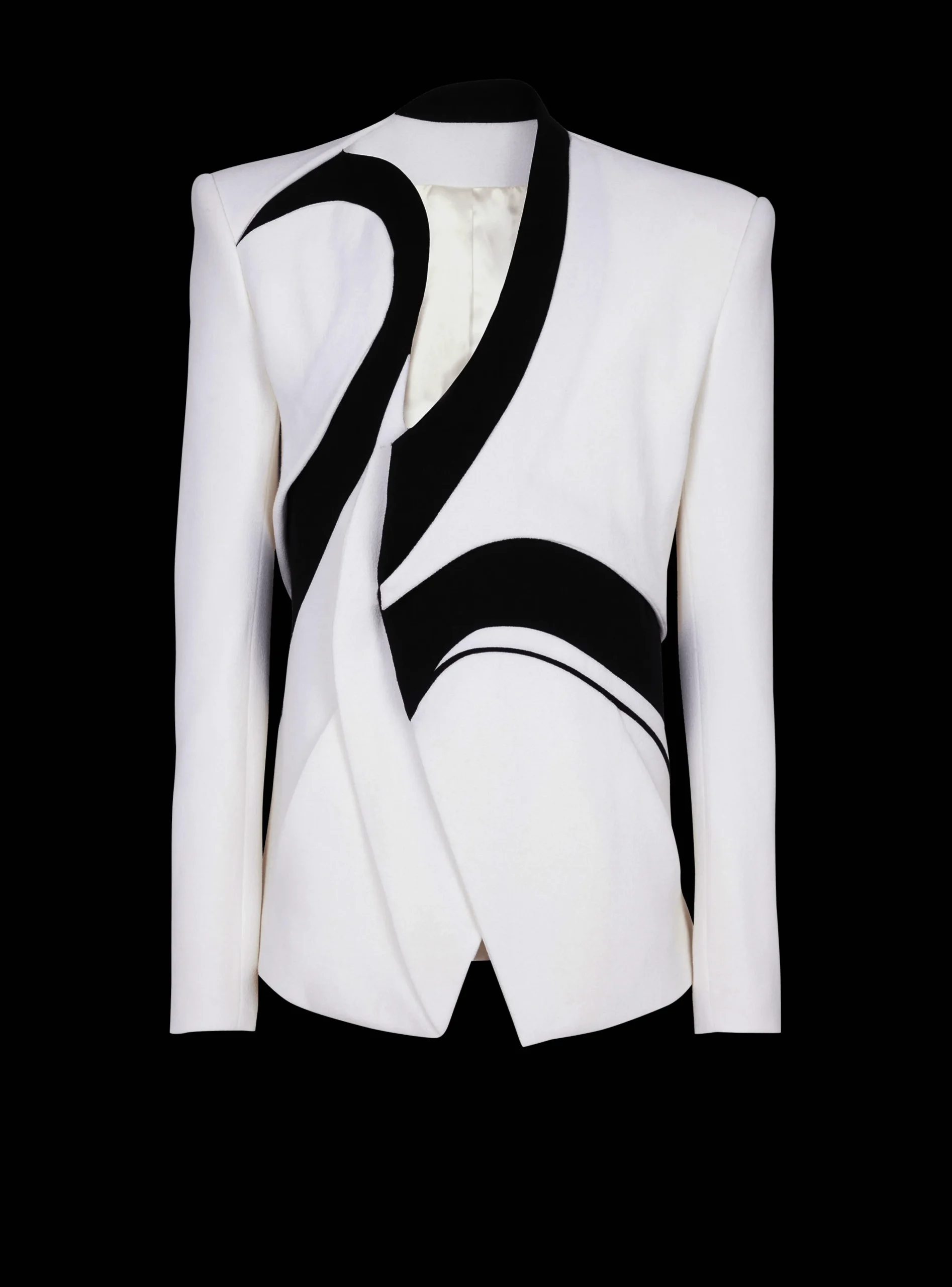 Balmain Graphic Double Crepe Blazer With Inserts