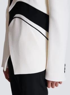 Balmain Graphic Double Crepe Blazer With Inserts