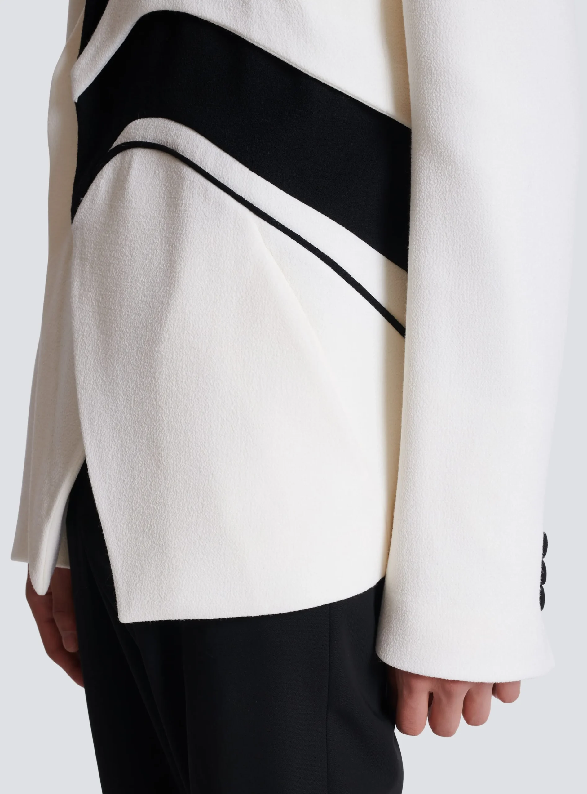 Balmain Graphic Double Crepe Blazer With Inserts