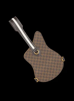 Women Balmain Guitar Bag Clutch With Leather And Monogram Detailing