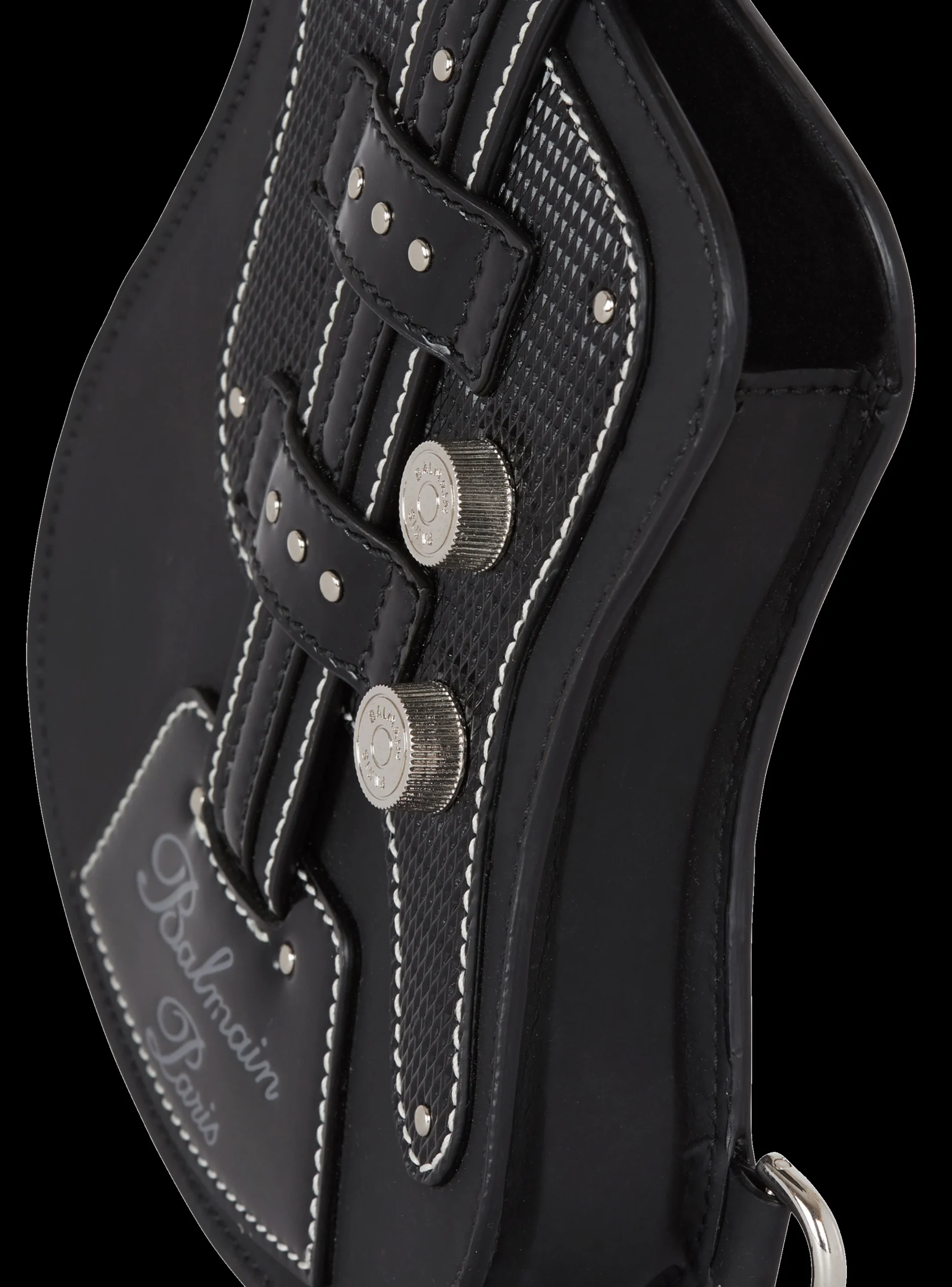 Women Balmain Guitar Rubber-effect Leather Clutch