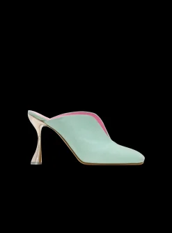 Women Balmain Heeled Eden Mules In Suede Leather