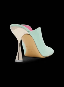 Women Balmain Heeled Eden Mules In Suede Leather