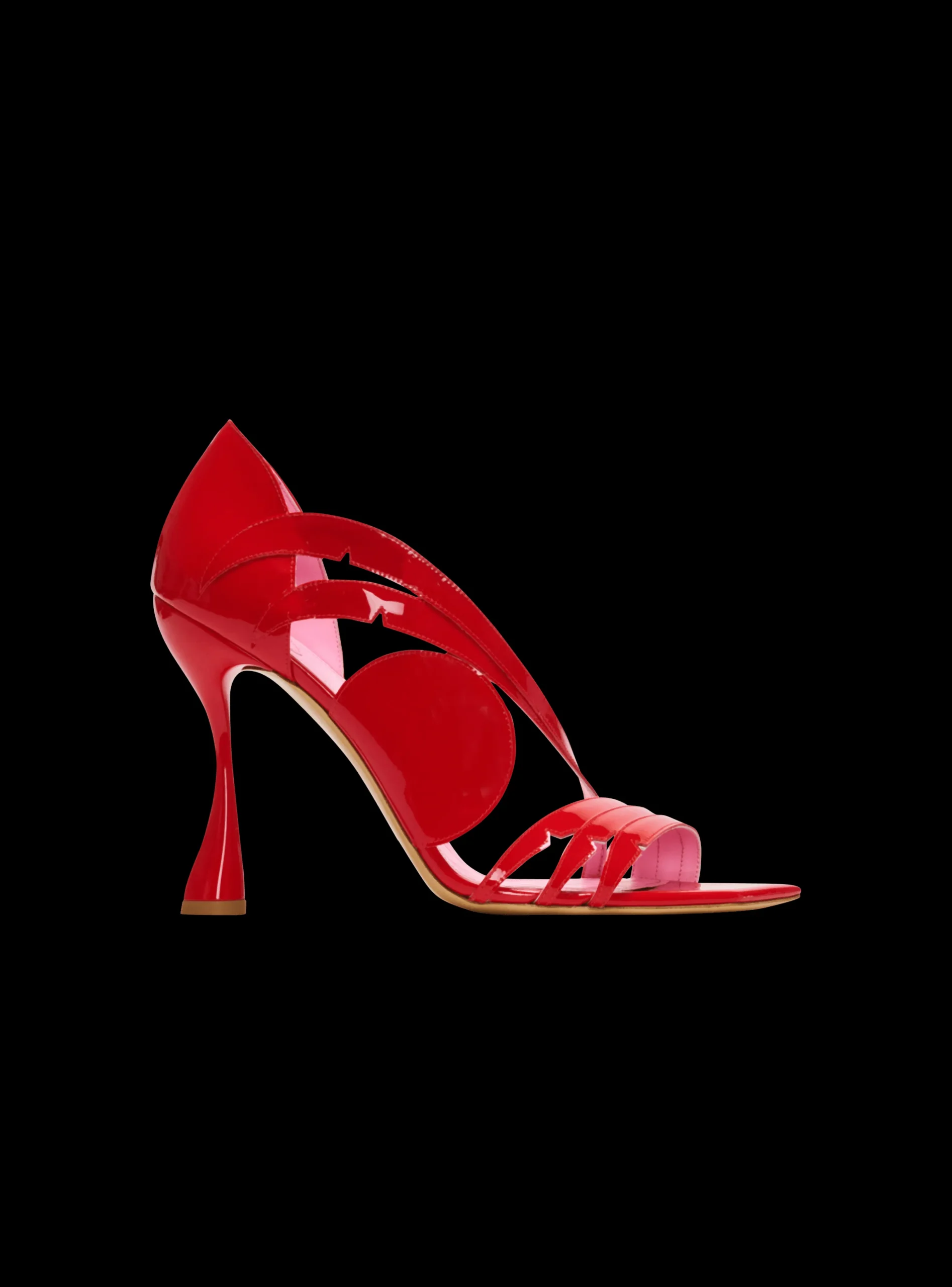 Women Balmain Heeled Eden Sandals In Patent Leather