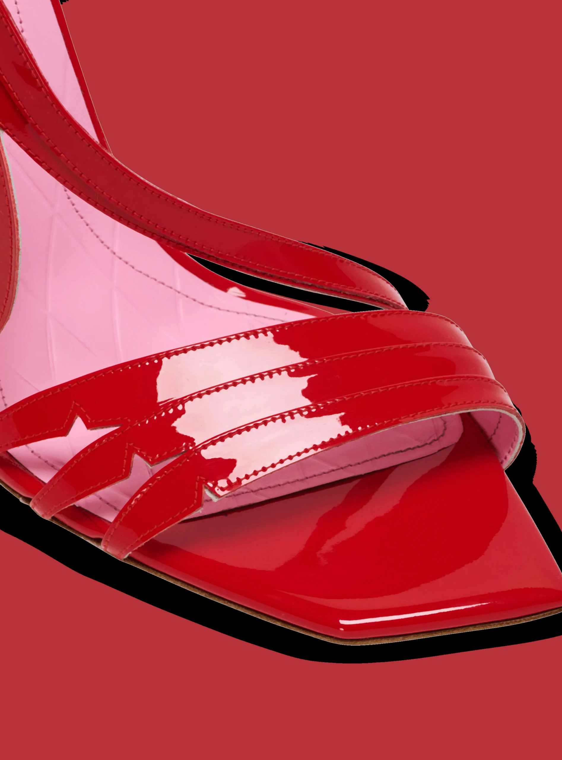 Women Balmain Heeled Eden Sandals In Patent Leather