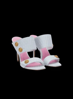 Women Balmain Heeled Eva Leather Mules