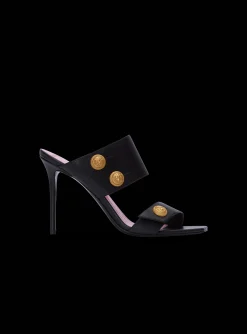 Women Balmain Heeled Eva Mules In Calfskin