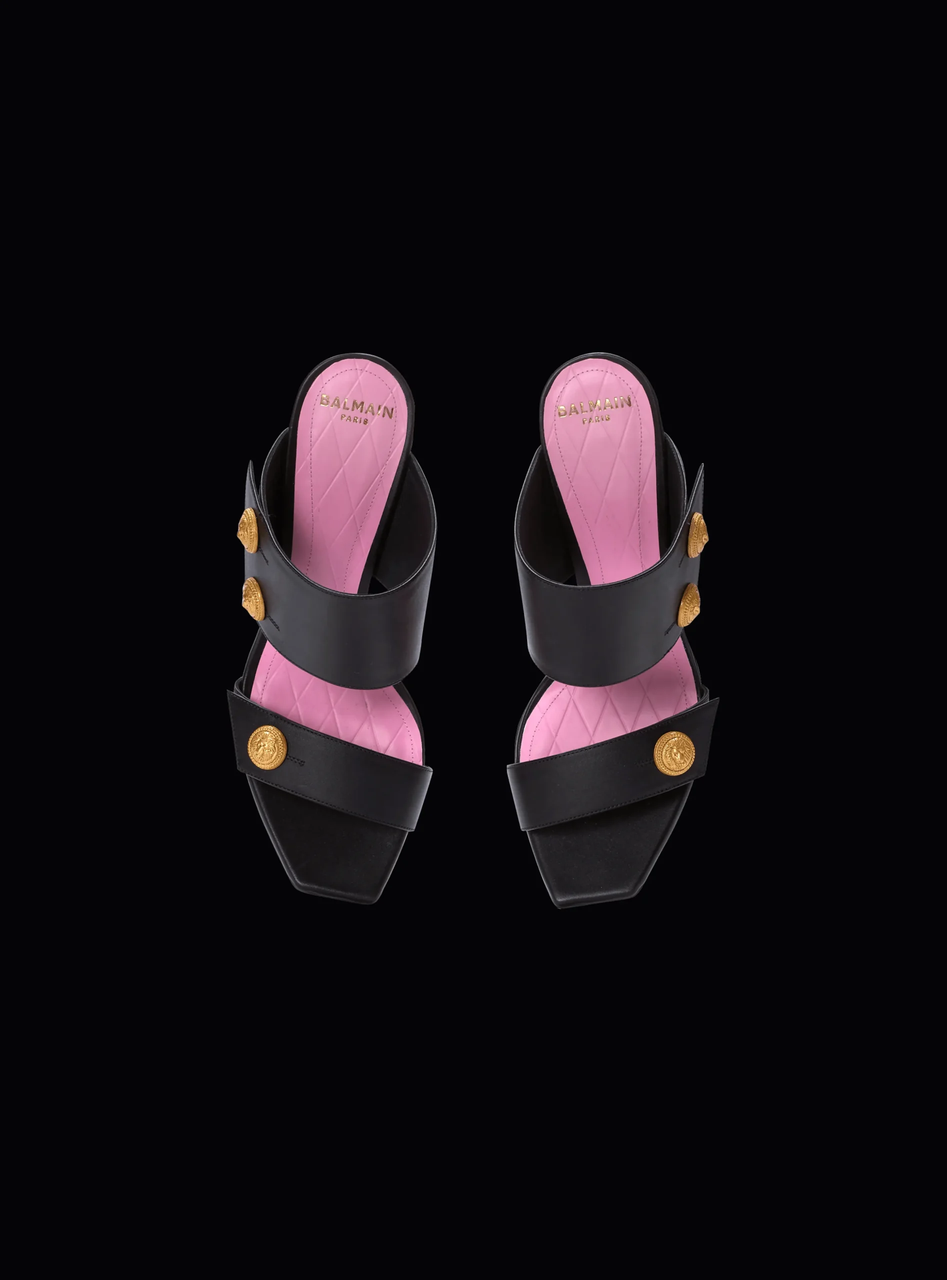 Women Balmain Heeled Eva Mules In Calfskin