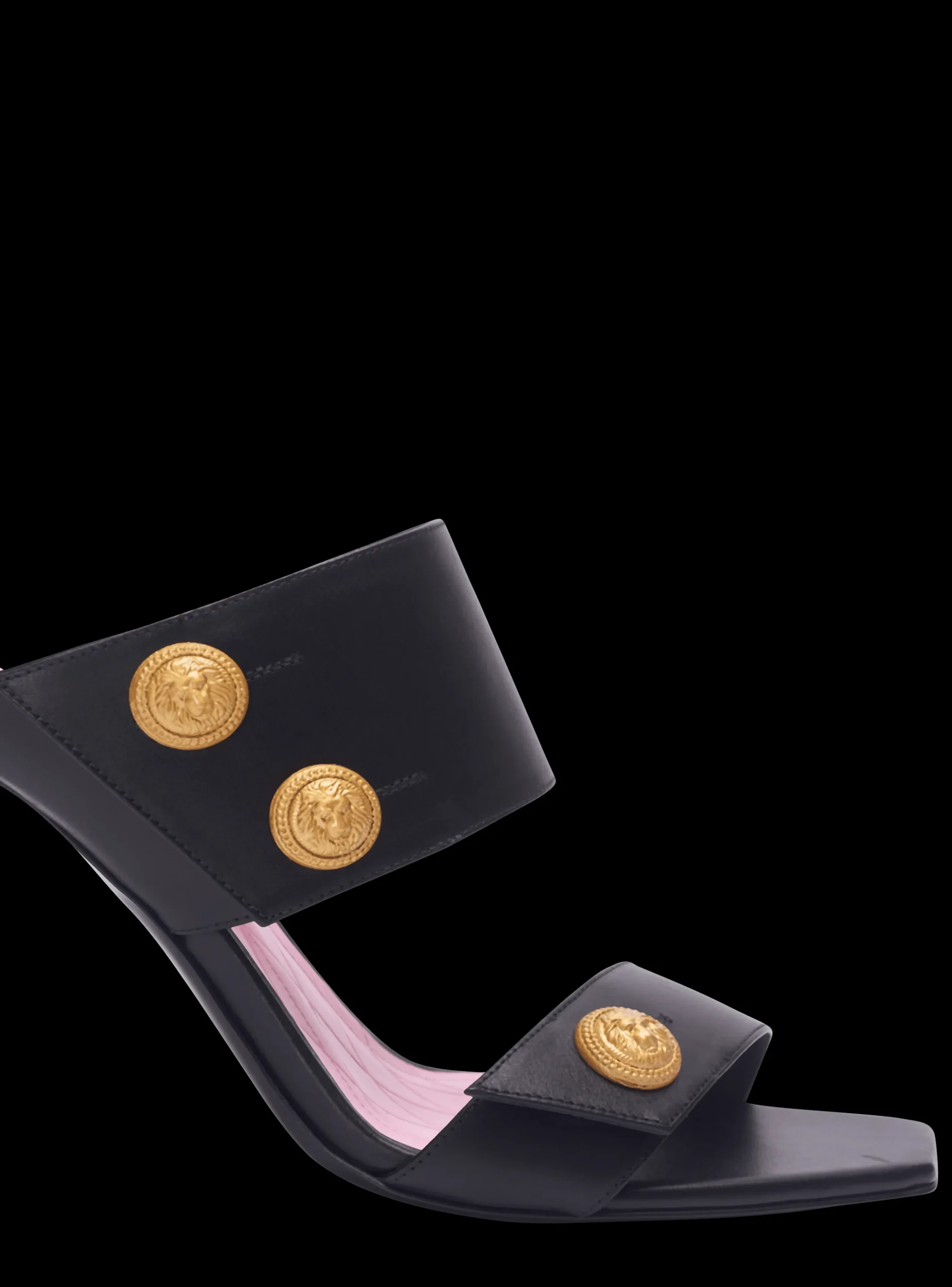Women Balmain Heeled Eva Mules In Calfskin