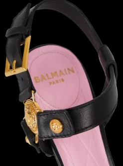 Women Balmain Heeled Eva Sandals In Calfskin