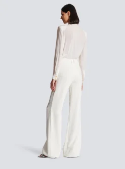 Women Balmain High-waisted Crepe Trousers