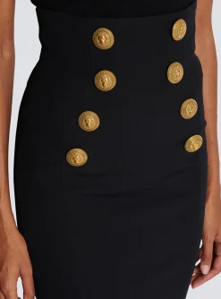 Women Balmain High-waisted Long Skirt With Buttons