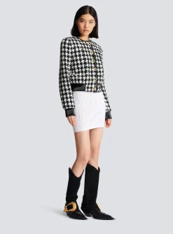 Women Balmain Houndstooth Tweed Jacket
