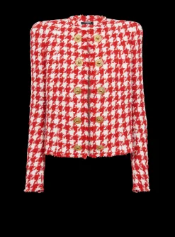 Women Balmain Houndstooth Tweed Jacket