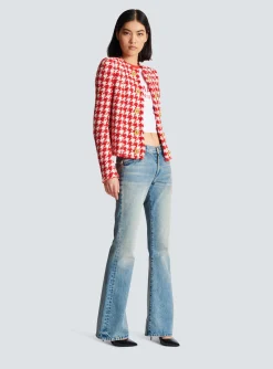 Women Balmain Houndstooth Tweed Jacket