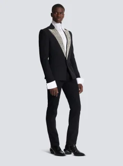 Balmain Jacket With Crystal-embellished Collar
