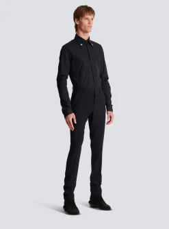 Balmain Jacquard Crepe Trousers With Stars