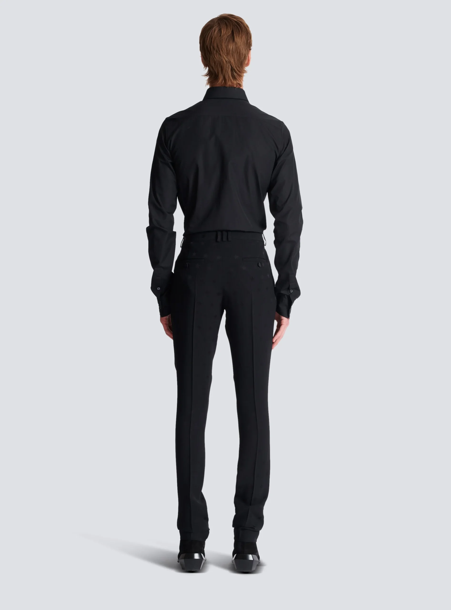 Balmain Jacquard Crepe Trousers With Stars