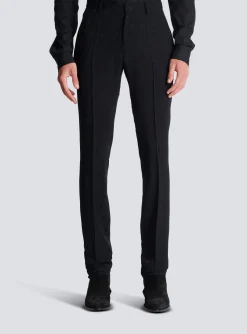 Balmain Jacquard Crepe Trousers With Stars