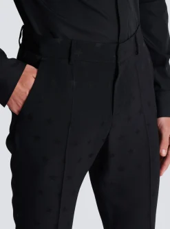 Balmain Jacquard Crepe Trousers With Stars