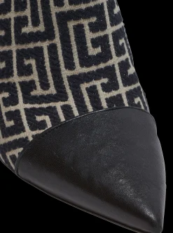 Women Balmain Jacquard Monogram And Leather Roni Ankle Boots