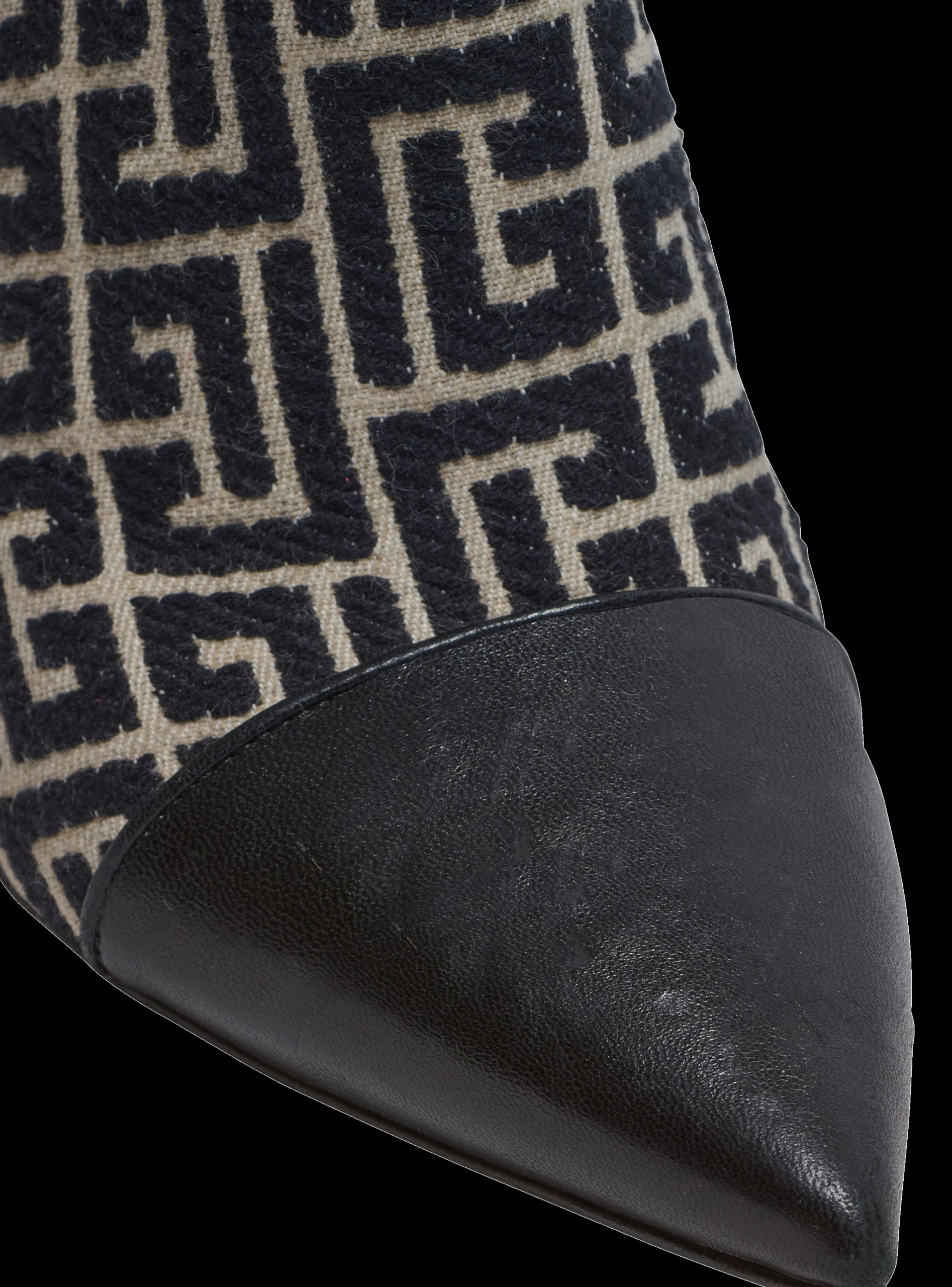 Women Balmain Jacquard Monogram And Leather Roni Ankle Boots
