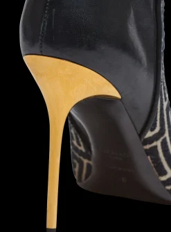 Women Balmain Jacquard Monogram And Leather Roni Ankle Boots