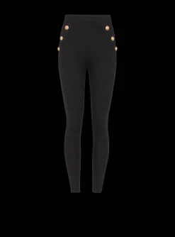 Women Balmain Jersey Leggings With 6 Buttons