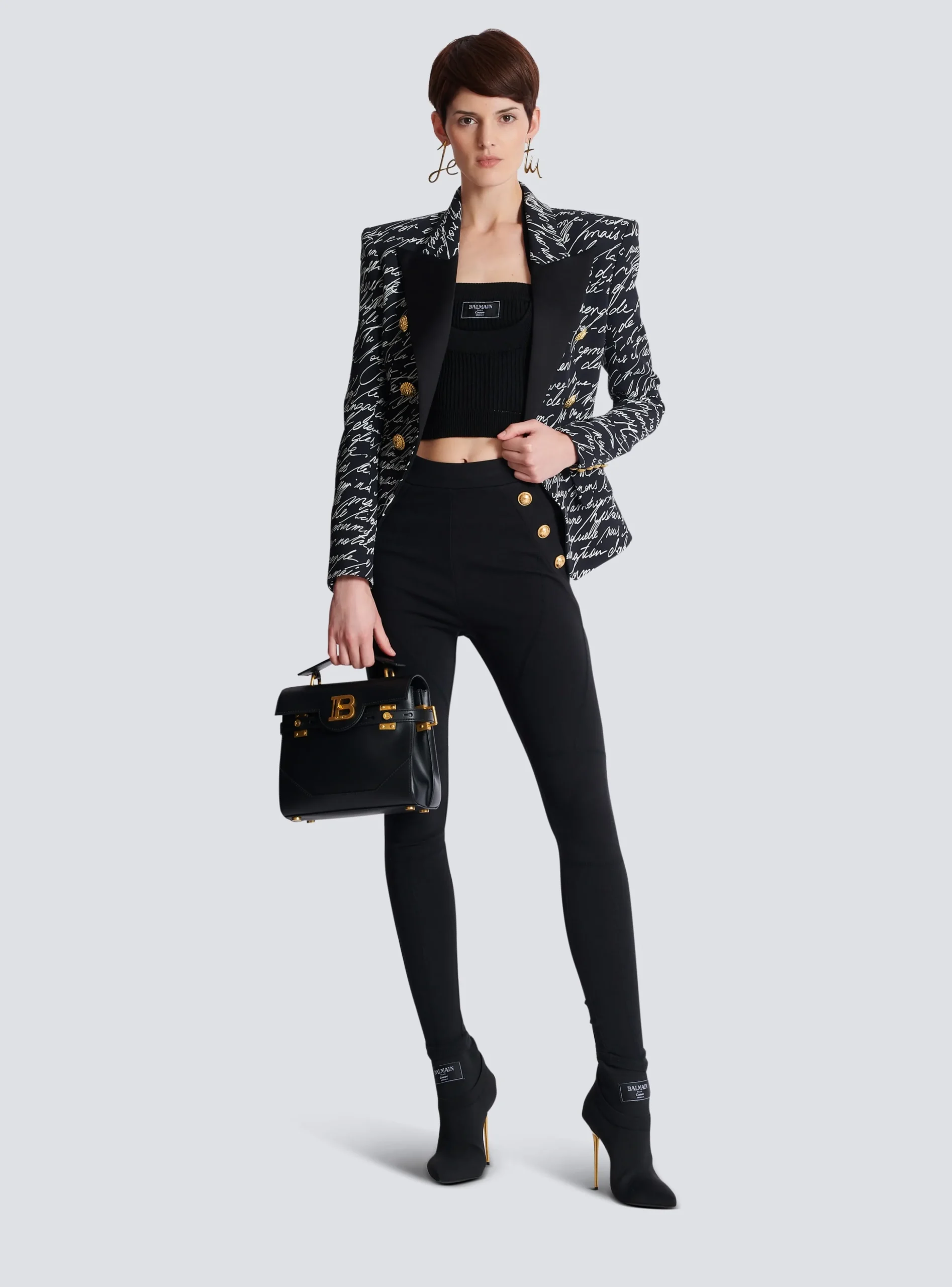 Women Balmain Jersey Leggings With 6 Buttons