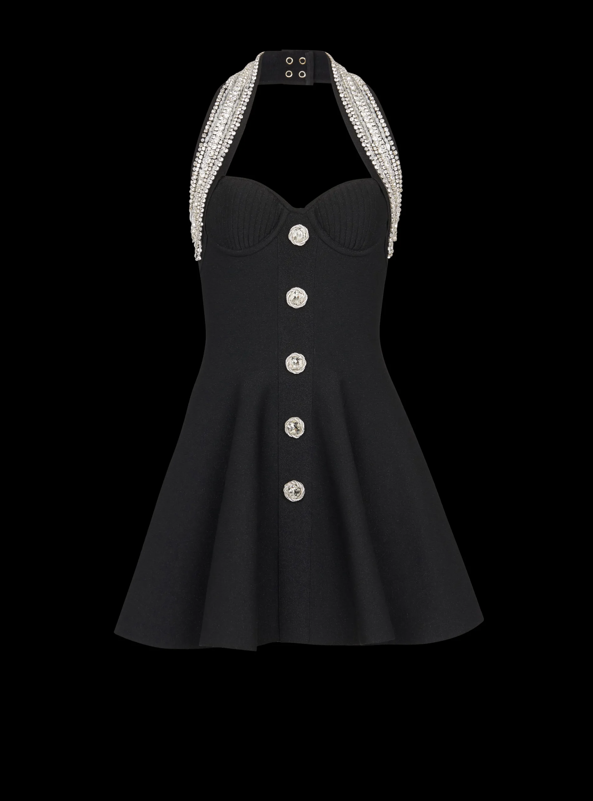 Women Balmain Knit Backless Dress